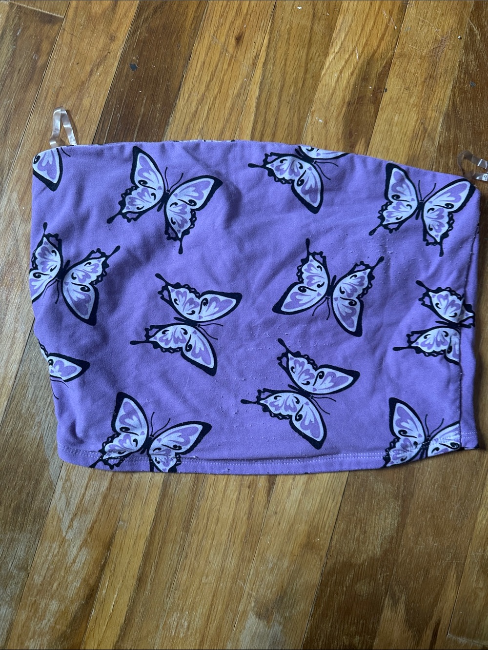 Rue21 Lavender Butterfly Print tube top